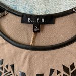 Bleu Tan Black Studded Long Tank Top w Faux Leather Shoulders Small Photo 2