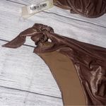 NWT Devon Windsor Swim x Alexis Rose Gold Bikini Brown Size L Photo 5