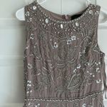 Mac Duggal  Vintage‎ Lilac Floral Beaded Sheath Midi Dress Photo 4