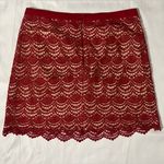 Club Monaco Red Crochet Lace Mini Skirt Photo 1