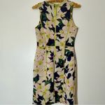J.Crew  Cove Scuba Floral Dress w Neon Green Zipper & Stitching Size 2 Photo 7