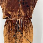 Young Fabulous and Broke YFB Kellyn Golden Tiger Eye Velvet Dress Size XS Silk Blend Photo 3