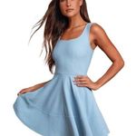 Lulus Baby Blue Home Before Daylight Periwinkle Dress; size Medium Photo 0
