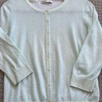 Old Navy button down cardigan ivory-pale green color 3/4 sleeves size Small Photo 2