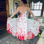 Floral chiffon beaded prom dress Red Size 2 Photo 5