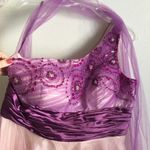 Beaded Prom Short Dress with Full Tulle Skirt Size 14 Photo 1