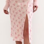 Francesca's Heart Print Satin skirt  Photo 0