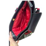 Tommy Hilfiger VTG Y2K  hand bag Black leather Red Brass Hardware Shoulder Bag Photo 5