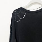 Desigual [] Black Floral Rhinestone Vancouver V-Neck Sweater Relaxed Fit Sz Small Photo 4