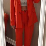 Top Shop orange ankle pant suit Photo 2