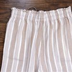 Madewell • Smocked Huston Pull-On Crop Pants in Stripe tan white wide leg beach Photo 10