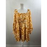 Saylor The Fritz Long Sleeve mini dress in White and Orange. Size M. Photo 3