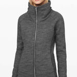 Lululemon Radiant Jacket II Heathered Core Dark Grey 6 Small Cotton Fleece Zip Photo 0