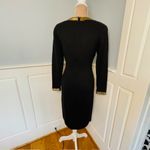 Vintage 80's Don Sayres for Wellmore Wool & Rayon Knit Beaded Sequin Dress 6 Black Photo 2