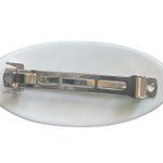 Vintage Oval Shaped Floral Print Pastel Colored Hair Barrette Art Deco 1980s Photo 1