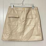 Marc New York Faux Leather Beige Women's Mini Skirt NWT Photo 0