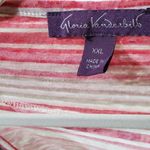 Gloria Vanderbilt  Pink and Gray Striped Short Sleeve Top Size XXL Photo 2