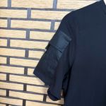 Joie  Black‎ Tee With Buckle Sleeve Detail Size Small Photo 2