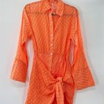 Free People NEW Rillo Beach Summer Shirtdress Extra Small Orange Pink Photo 1