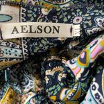 AELSON Women's Boho V Neck Paisley Print Flare Sleeves Romper Concert Sz XL Blue Photo 7