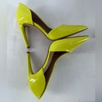 Steve Madden  Vegan Patent Leather Point Toe Heels in Bright Yellow Size 8 Photo 6