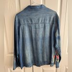 Bobbie & Brooks Bobbie Brooks denim Jean button up jacket floral embroidered size large Photo 5
