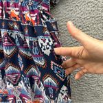 Old Navy  Chiffon Short Sleeve V Neck‎ Empire Waist Aztec Midi Dress Boho Women L Photo 2