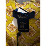 Rachel Roy Women's  XL Mustard Yellow Brown Patterned Long Sleeve Blouse Photo 2