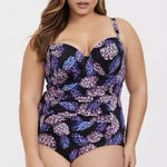 Torrid Pink Purple Pineapple Push Up Demi Slim Fix Underwire Swimsuit Size 2X Photo 0