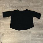 Free People Women’s Crochet Pull Over Short Sleeve Boho V Neck Black Sweater XS Photo 4