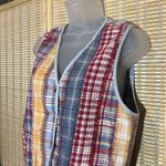 Handmade Vintage Reversible Patchwork Multicolored Plaid Cotton Vest Possibly  Photo 3