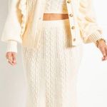 Eloquii Cabled Sweater Cream Knit Maxi Skirt Photo 0