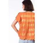 Ollari Greta Blouse in Fiesta Coral NWT Sz. S Orange Photo 1