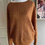 Nicole Miller Brown Knit Sweater Mustard Size Medium Casual Fall Winter Lightweight Layering Photo 0