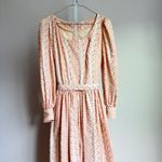 Vintage Handmade Floral Maxi Dress Milkmaid Cottagecore Prairiecore size 2 Red Photo 1