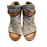 Miz Mooz Caitlin Heeled Sandal Peep Toe Booties Women’s Sz 38 (7.5-8) Leather Photo 1