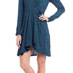 Band of Gypsies  Gemme Long Sleeve Faux Wrap Metallic Dress M NEW Photo 0