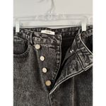 12th Tribe Asymmetrical Button Fly Acid Wash Black Straight Leg Jeans Size 29 Photo 4