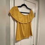 C’est La Vie Size L Marigold White Stripe Off The Shoulder Ruffle Top Size L Photo 3
