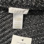 Cache  Cardigan Sweater Medium Black Silver Metallic Knit Belted Shawl Collar New Photo 10