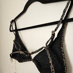 ANDIE  x Demi Moore Swim Triangle Bikini Top Black Glitter Pattern Neutral Travel Photo 7