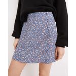 Madewell  Porch Side Button Mini Skirt Womens 6 Blue Summer Vines Floral Boho Photo 0