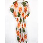 NEW Women's Pineapple Print Swim Coverup Cotton Duster Cardigan Lightweight M White Size M Photo 1