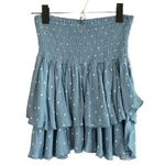 Olivaceous Blue Polka Dot Tiered Accordion Trim Casual Skirt Women Sz L Photo 0