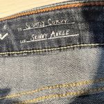 Eddie Bauer Womens 10 Slightly Curvy Skinny Ankle Blue Jeans Geometric Photo 2