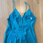 Vtg Olga Slip Aqua Lace Low Back NWT Size 32 Small Blue Photo 3