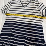Lands' End Navy and White Striped Tiered V Photo 5