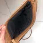 Vintage 70s 80s Genuine Suede Leather Brown Purse Tucked Bow Photo 8