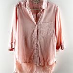 Cloth & Stone Tencel Lycocel Long Sleeve Curved Hem Button Up Shirt Pink Small Photo 0