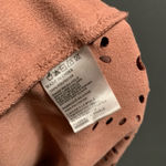 Paper Crane B08-Anthropology Faux Suede dusty pink Cutout laser Dress Photo 5